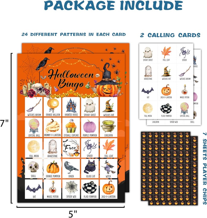 OZTEMETY Halloween Bingo Game - Boo Ghost Edition for Adults & Families, 24 Player Cards, Party Favors & Games - Image 2